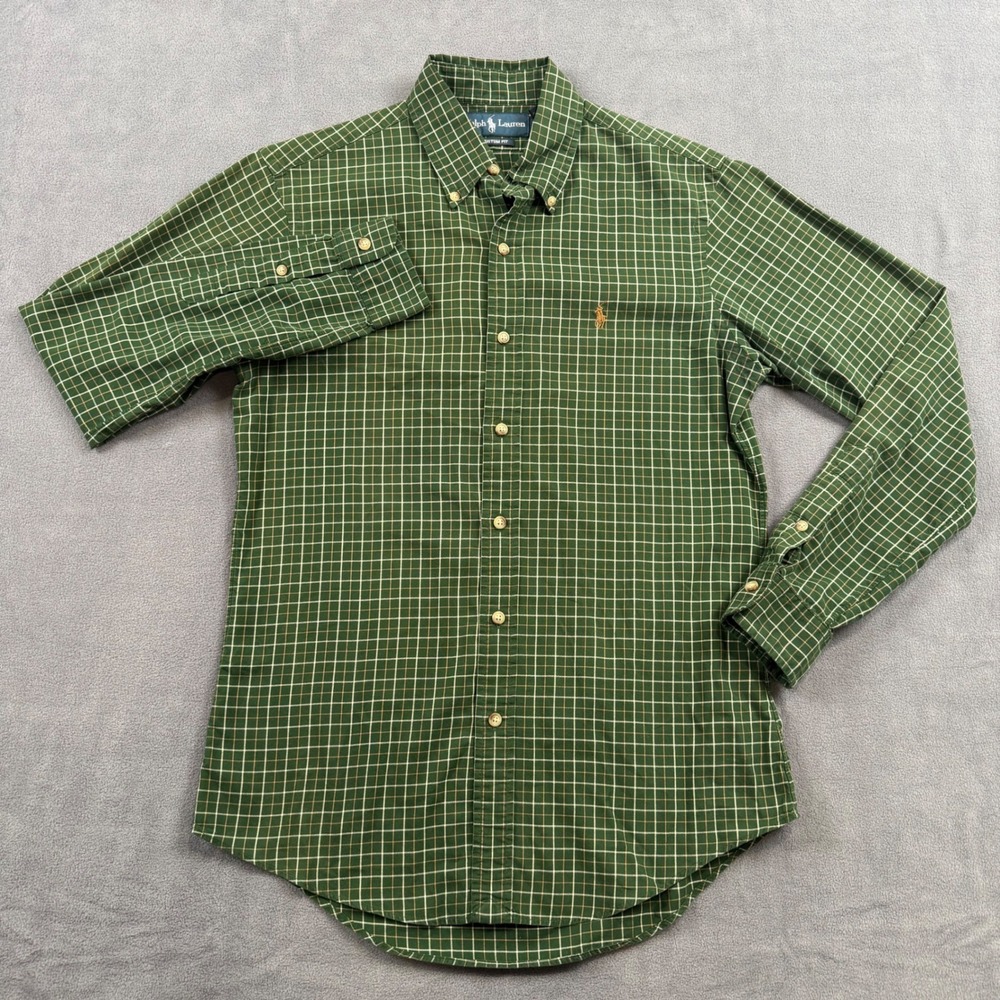 Ralph Lauren Button Down 100% Cotton Check Preppy Coastal Shirt Small